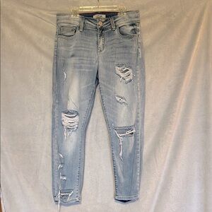 Stylish Light Blue Distressed Jeans